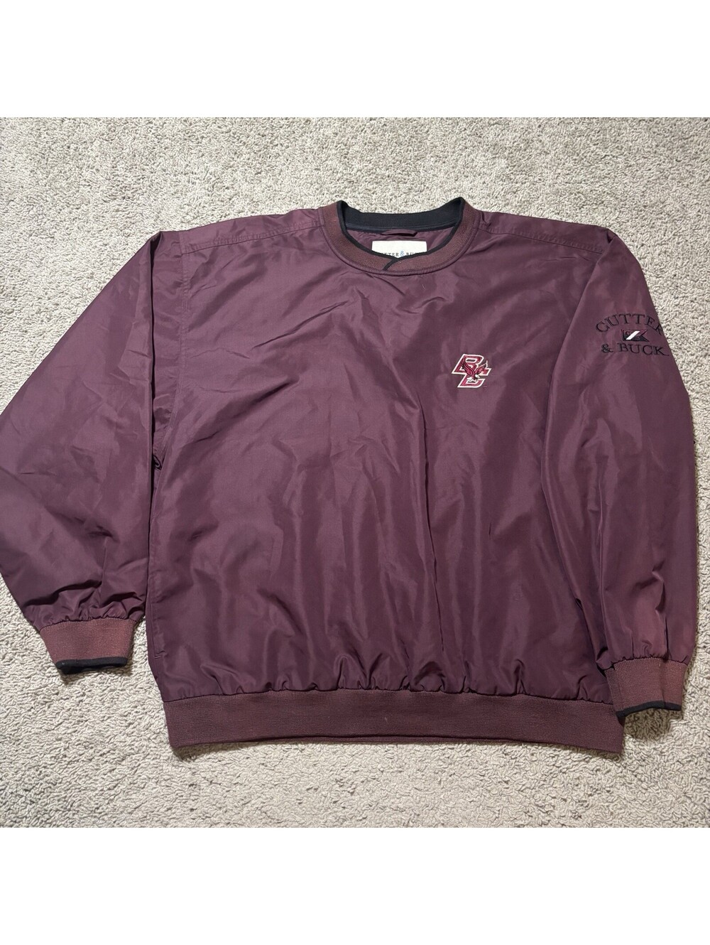 Vintage Cutter & Buck Boston College Eagles Windshirt Pullover Maroon Mens XL